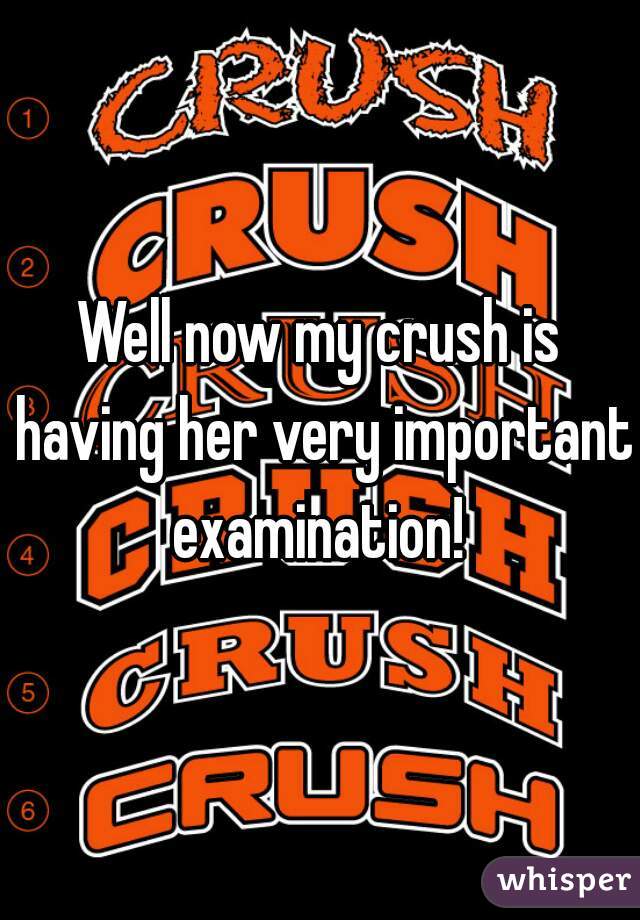 Well now my crush is having her very important examination! 