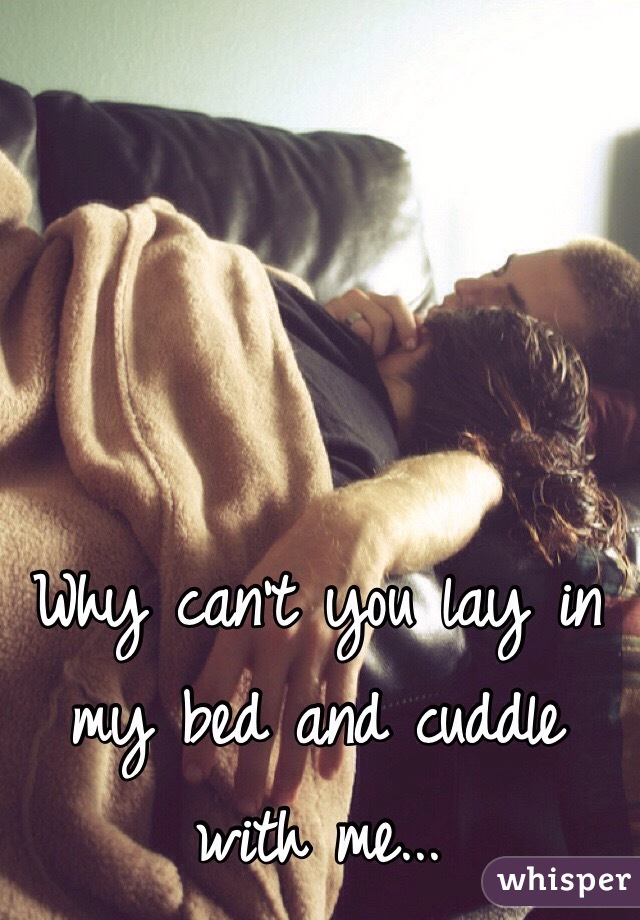 Why can't you lay in my bed and cuddle with me...