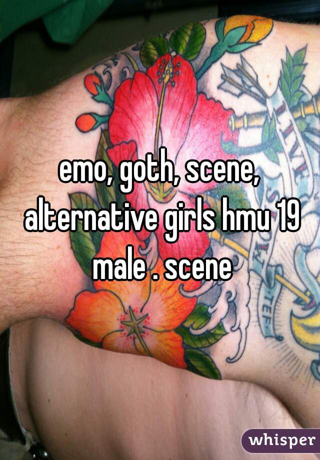 emo, goth, scene, alternative girls hmu 19 male . scene