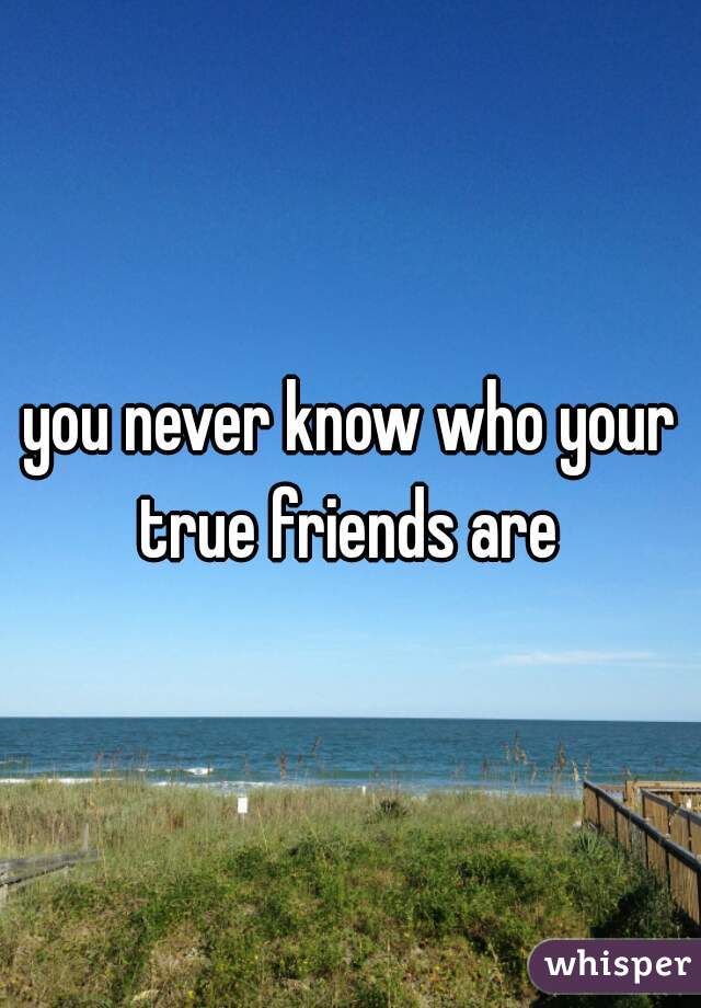 you never know who your true friends are 