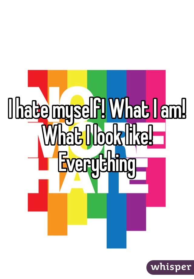 I hate myself! What I am! What I look like! Everything 