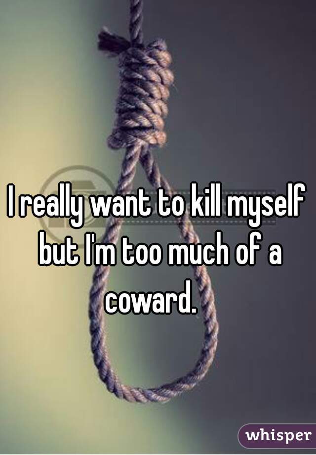 I really want to kill myself but I'm too much of a coward.   