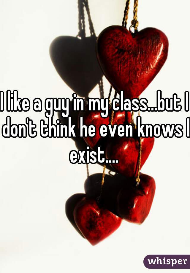 I like a guy in my class...but I don't think he even knows I exist.... 
