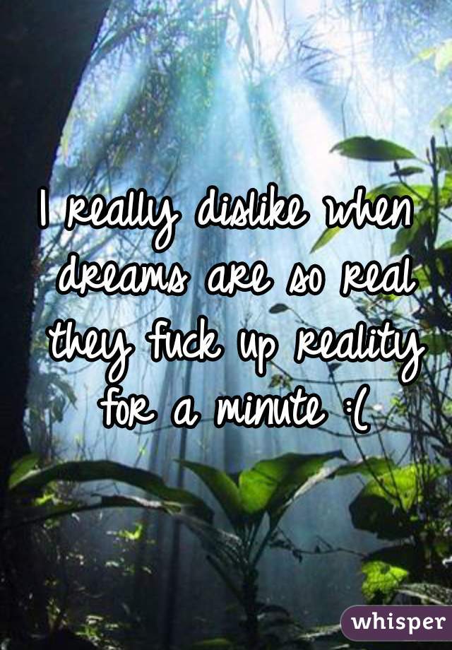 I really dislike when dreams are so real they fuck up reality for a minute :(