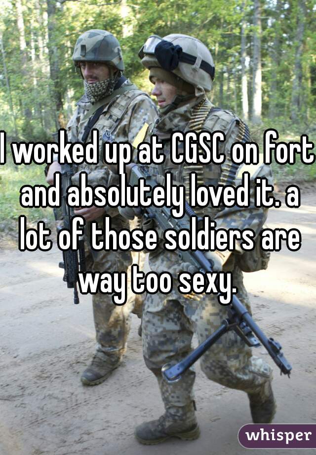 I worked up at CGSC on fort and absolutely loved it. a lot of those soldiers are way too sexy. 