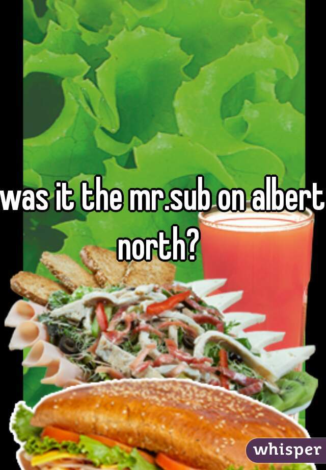 was it the mr.sub on albert north?  