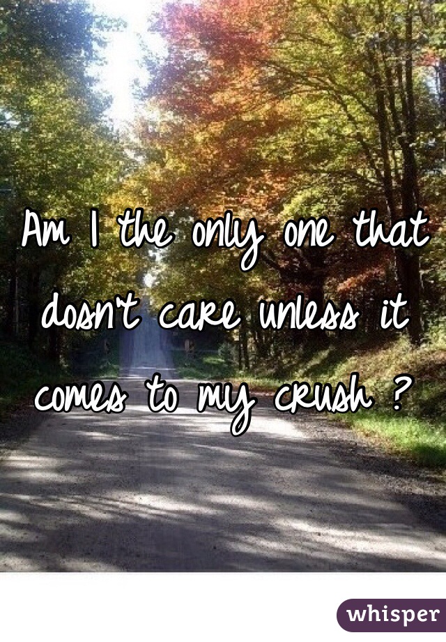 Am I the only one that dosn't care unless it comes to my crush ?