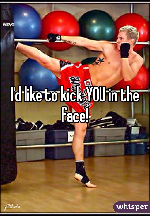 I'd like to kick YOU in the face! 