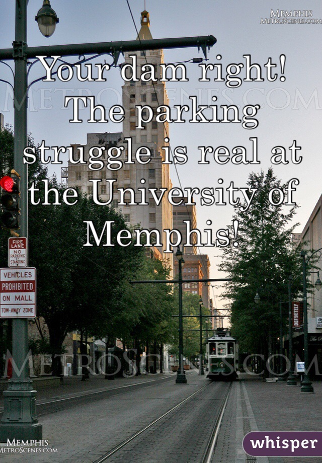 Your dam right! The parking  struggle is real at the University of Memphis!