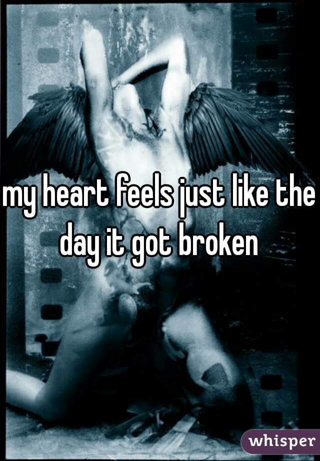 my heart feels just like the day it got broken 