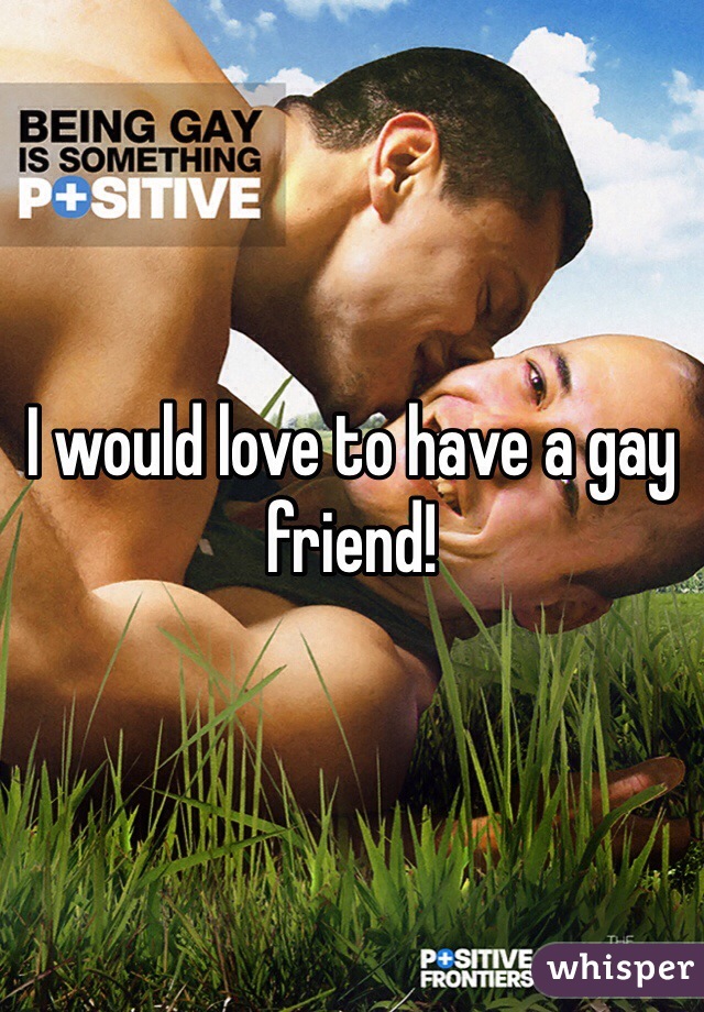 I would love to have a gay friend!