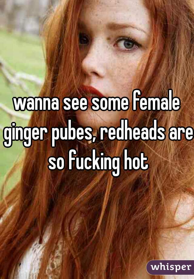 wanna see some female ginger pubes, redheads are so fucking hot