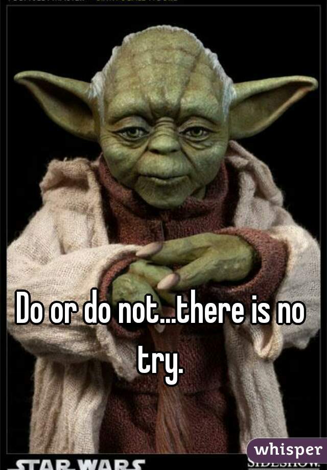 Do or do not...there is no try. 