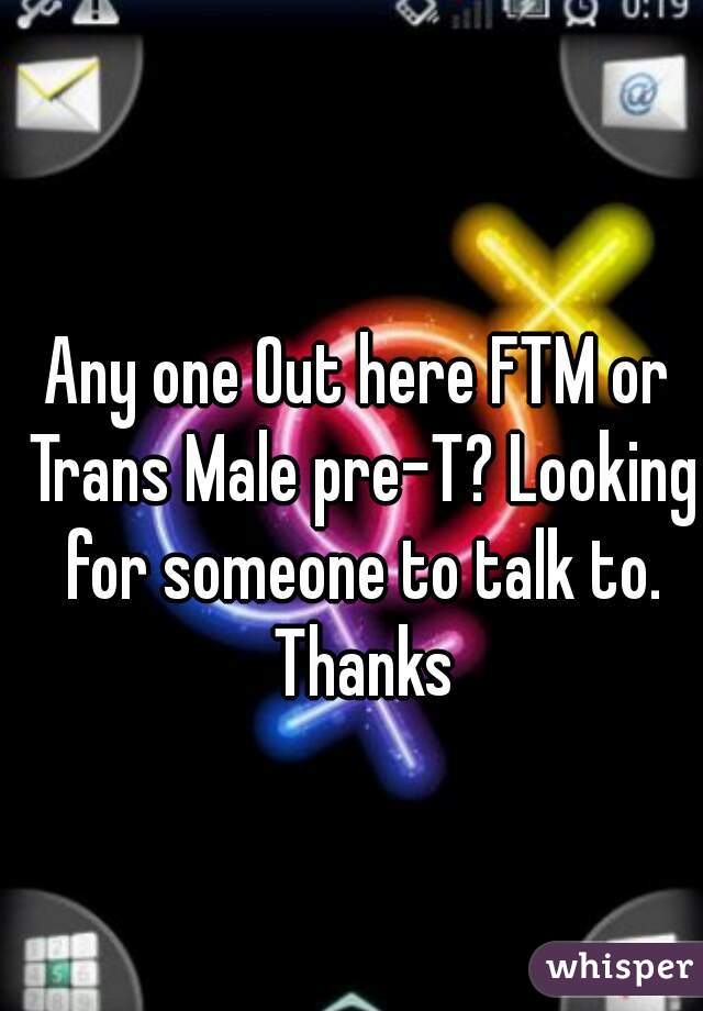 Any one Out here FTM or Trans Male pre-T? Looking for someone to talk to. Thanks