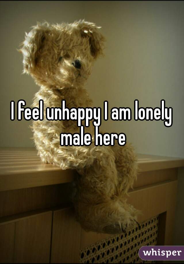 I feel unhappy I am lonely male here