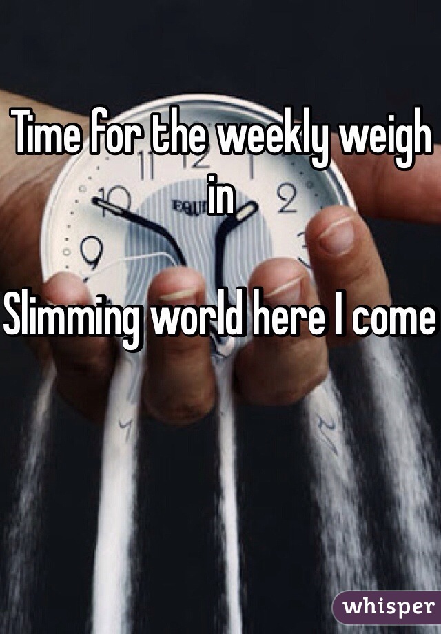Time for the weekly weigh in

Slimming world here I come 