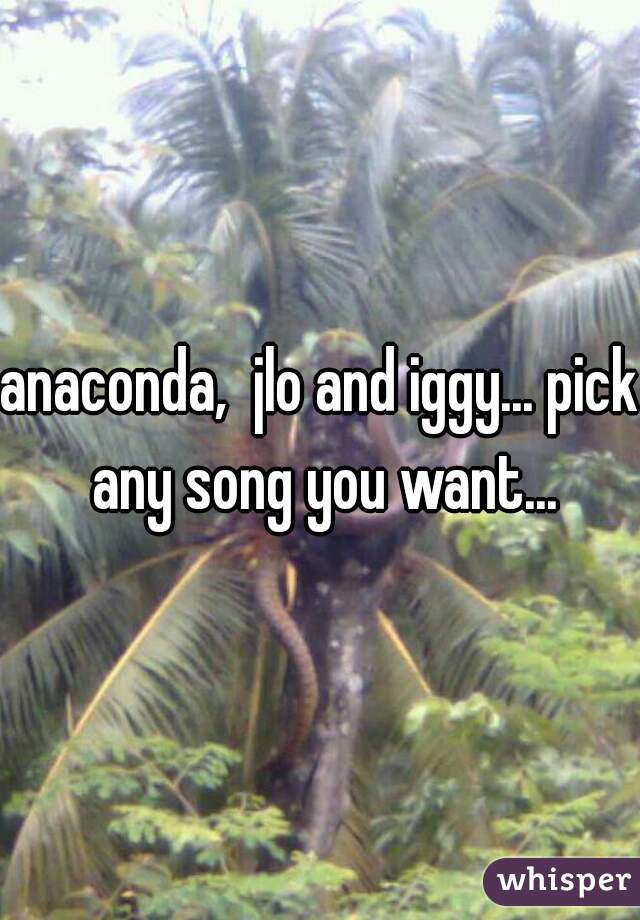 anaconda,  jlo and iggy... pick any song you want...