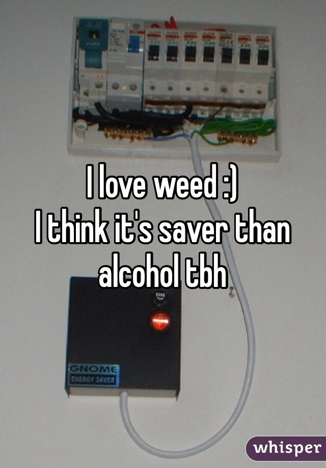 I love weed :)
I think it's saver than alcohol tbh