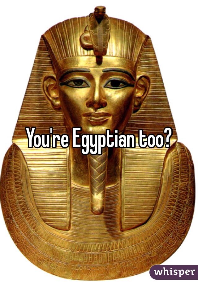 You're Egyptian too?
