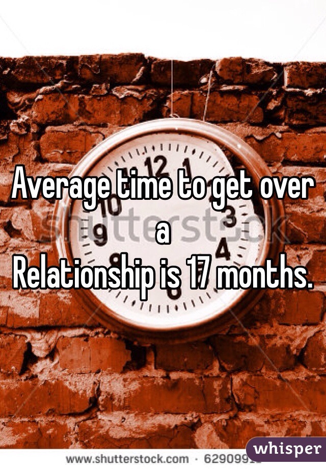 Average time to get over a
Relationship is 17 months.