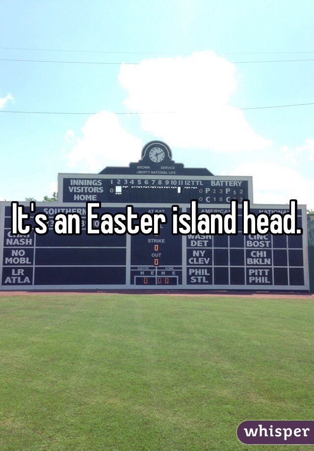 It's an Easter island head. 