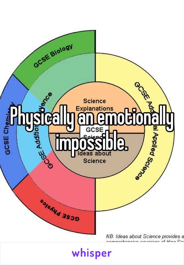 Physically an emotionally impossible. 