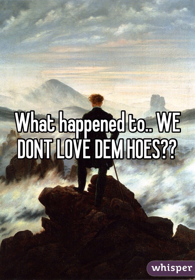 What happened to.. WE DONT LOVE DEM HOES??