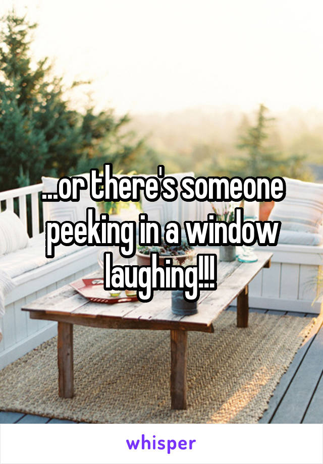 ...or there's someone peeking in a window laughing!!! 
