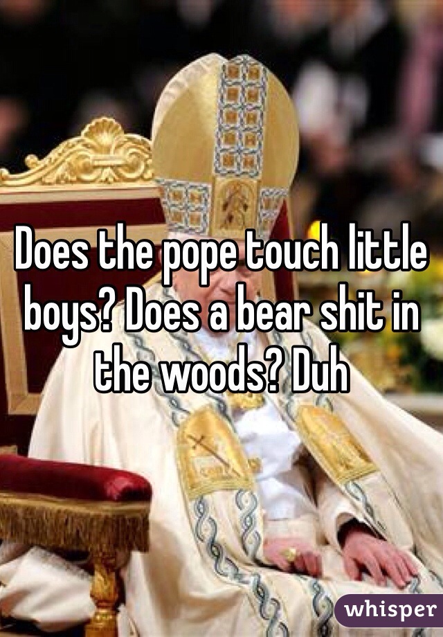 Does the pope touch little boys? Does a bear shit in the woods? Duh