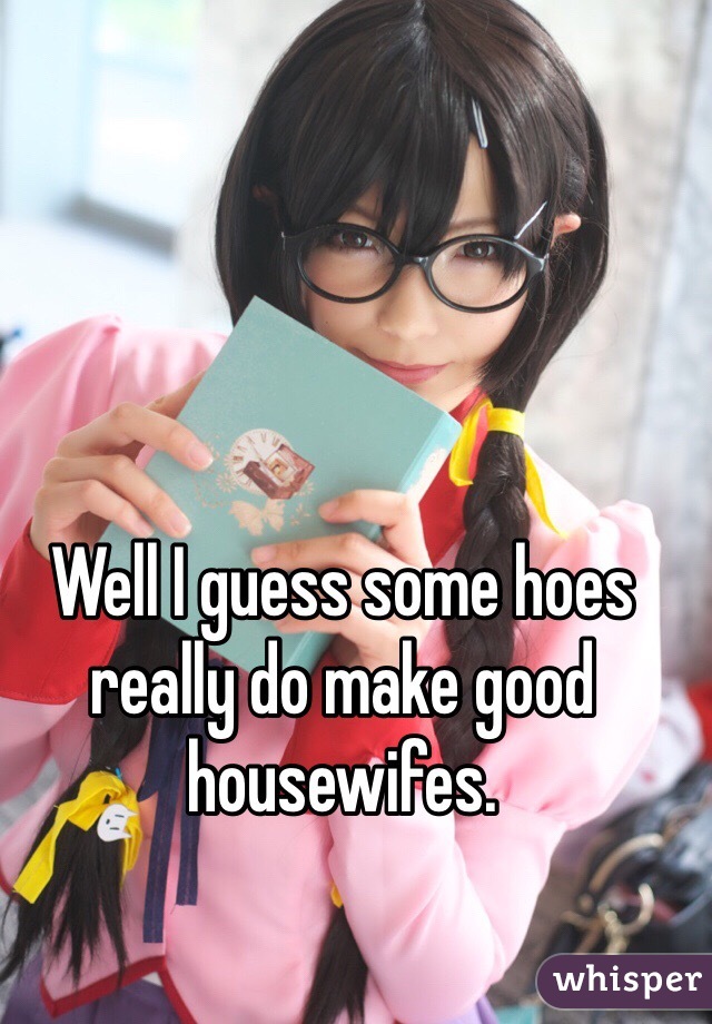 Well I guess some hoes really do make good housewifes.