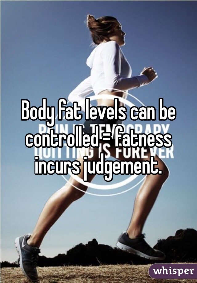 Body fat levels can be controlled = fatness incurs judgement.