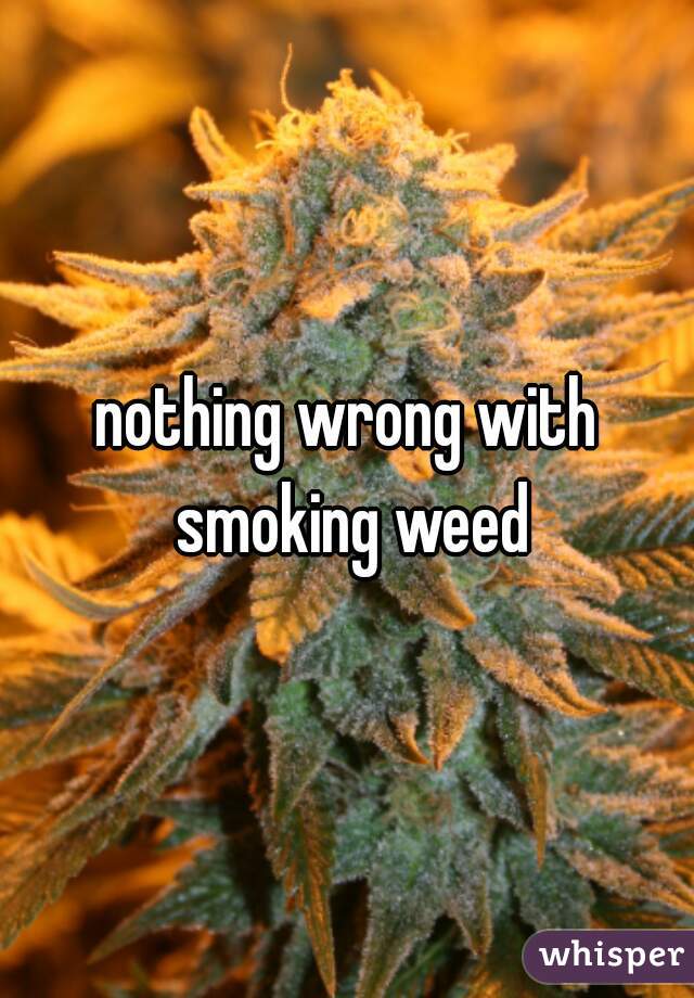 nothing wrong with smoking weed