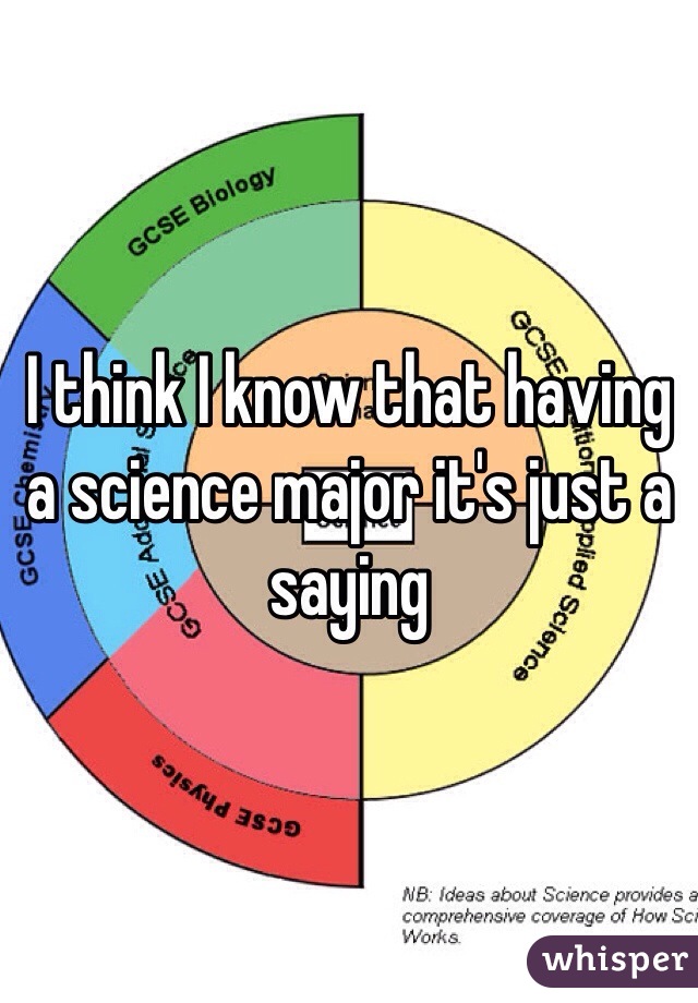 I think I know that having a science major it's just a saying 