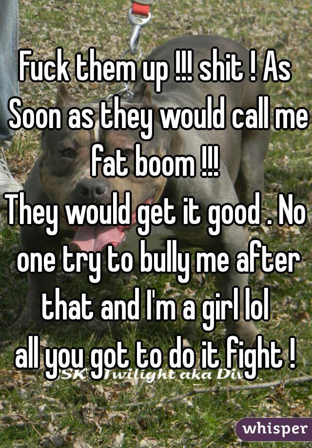 Fuck them up !!! shit ! As Soon as they would call me fat boom !!! 
They would get it good . No one try to bully me after that and I'm a girl lol 
all you got to do it fight !