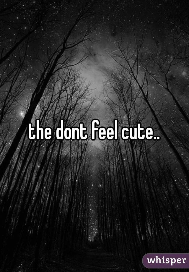 the dont feel cute..