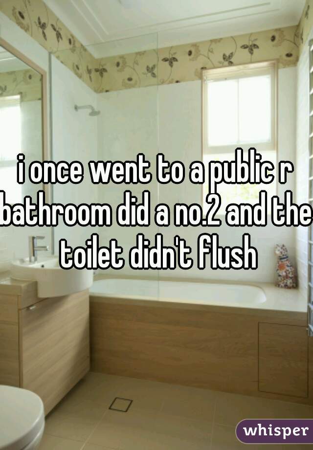 i once went to a public r
bathroom did a no.2 and the toilet didn't flush