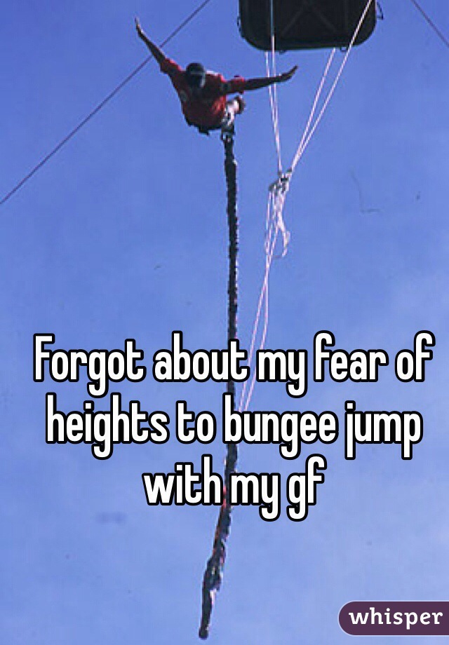 Forgot about my fear of heights to bungee jump with my gf