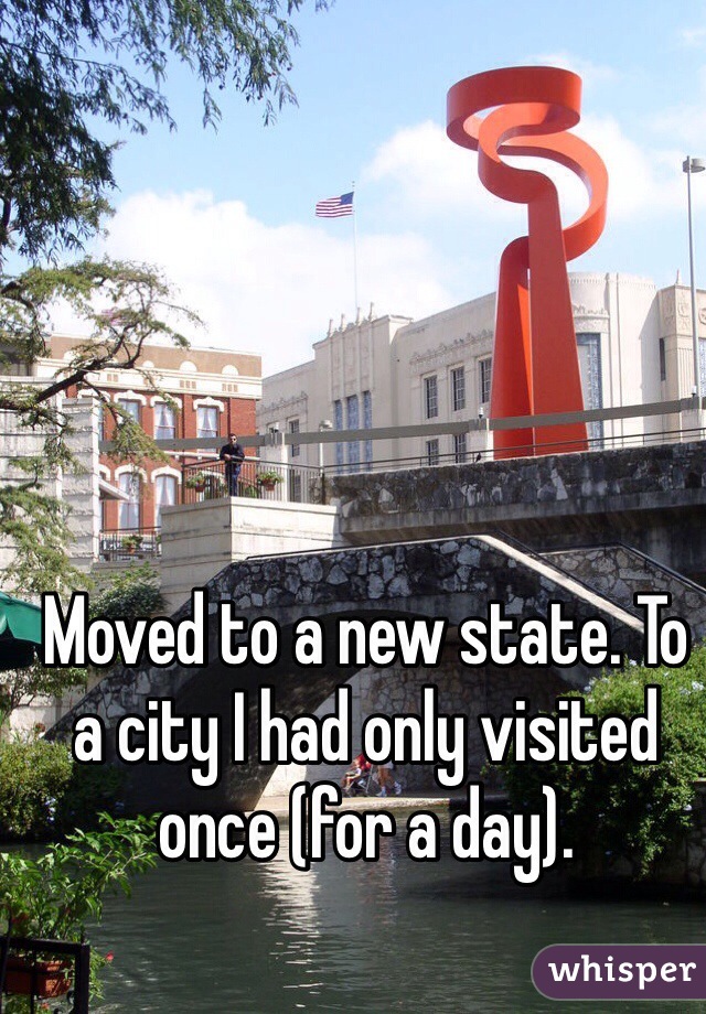 Moved to a new state. To a city I had only visited once (for a day). 