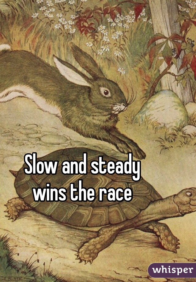 Slow and steady
wins the race 