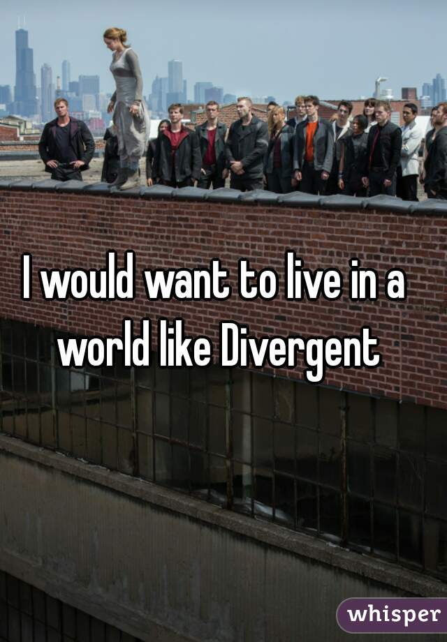 I would want to live in a world like Divergent