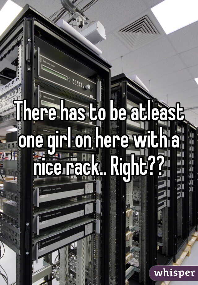 There has to be atleast one girl on here with a nice rack.. Right??