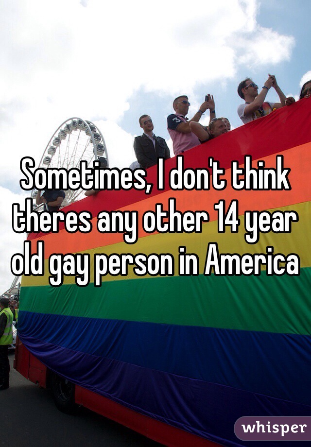 Sometimes, I don't think theres any other 14 year old gay person in America