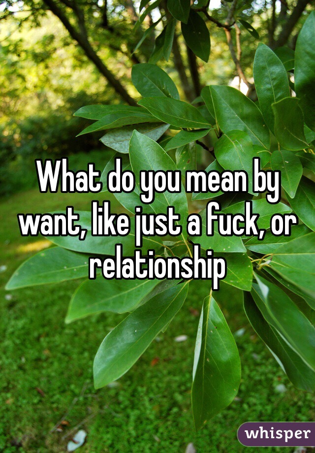 What do you mean by want, like just a fuck, or relationship 