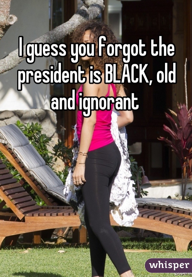I guess you forgot the president is BLACK, old and ignorant 