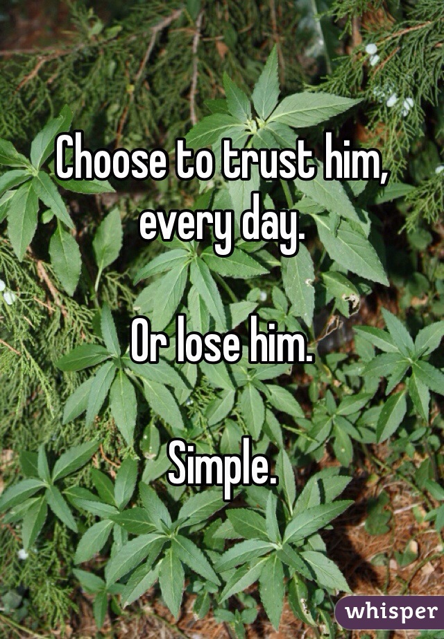 Choose to trust him, every day.

Or lose him.

Simple.