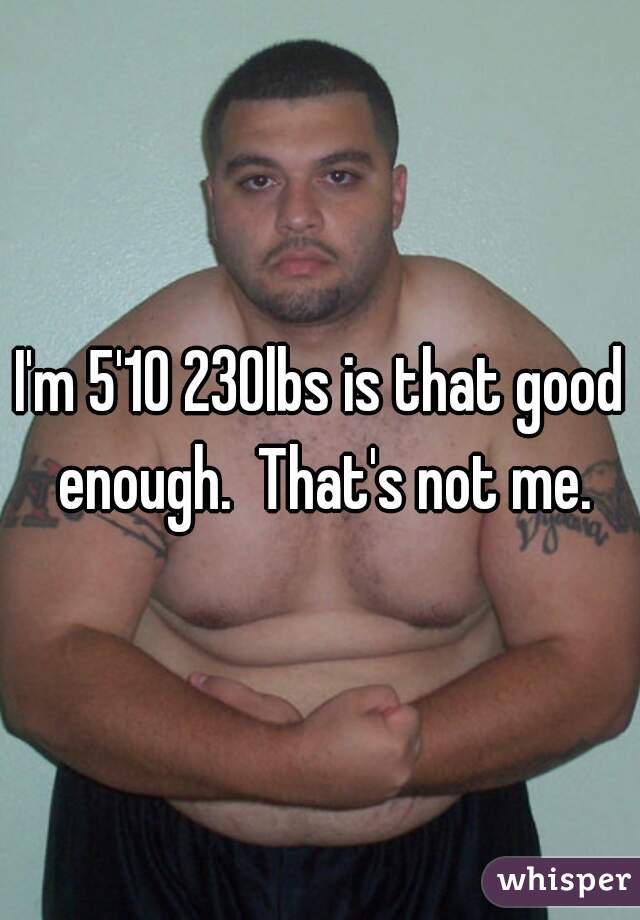 I'm 5'10 230lbs is that good enough.  That's not me.