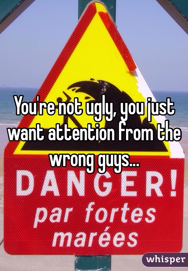 You're not ugly, you just want attention from the wrong guys...