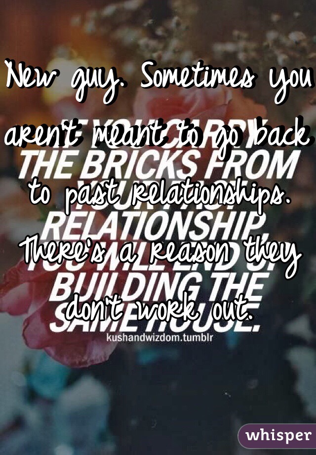 New guy. Sometimes you aren't meant to go back to past relationships. There's a reason they don't work out.