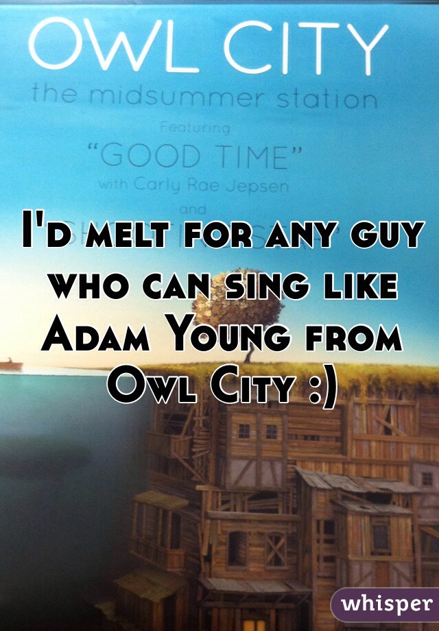 I'd melt for any guy who can sing like Adam Young from Owl City :)