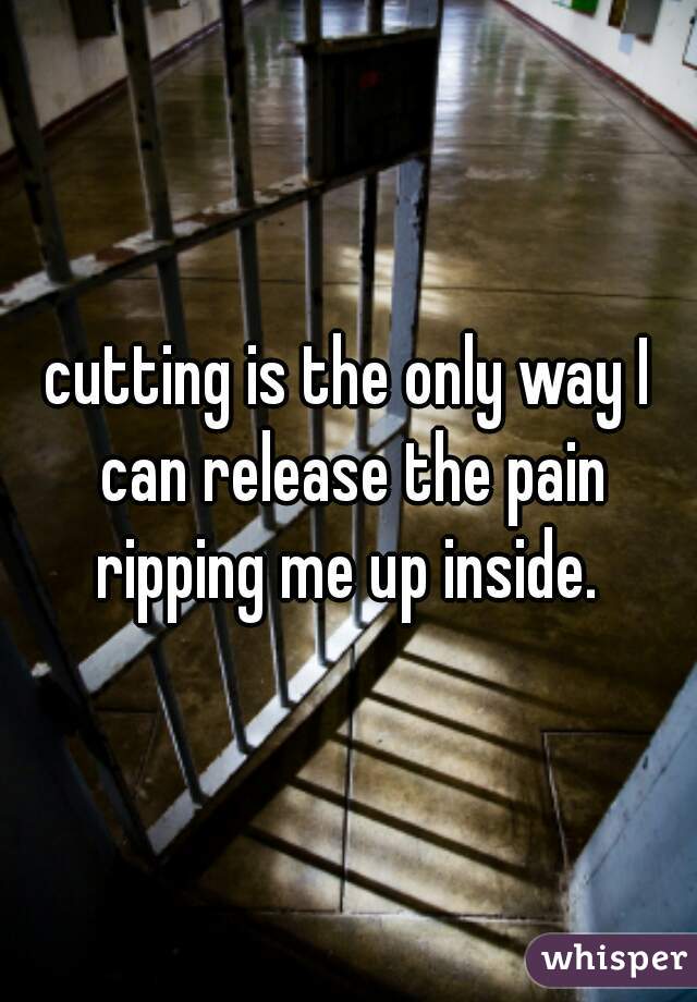 cutting is the only way I can release the pain ripping me up inside. 